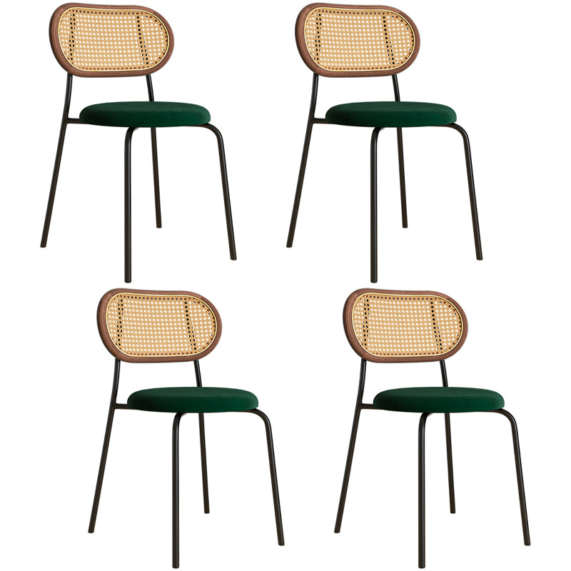 Ensemble de chaises de style contemporain en métal, chaises de salle à manger de cuisine à dossier ouvert