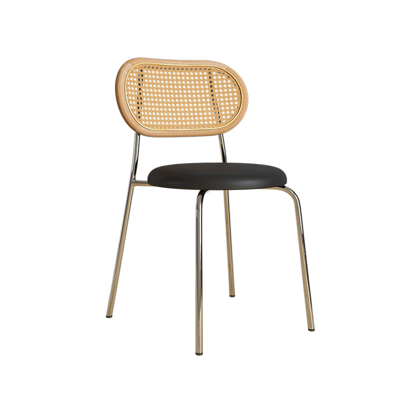 Ensemble de chaises de style contemporain en métal, chaises de salle à manger de cuisine à dossier ouvert