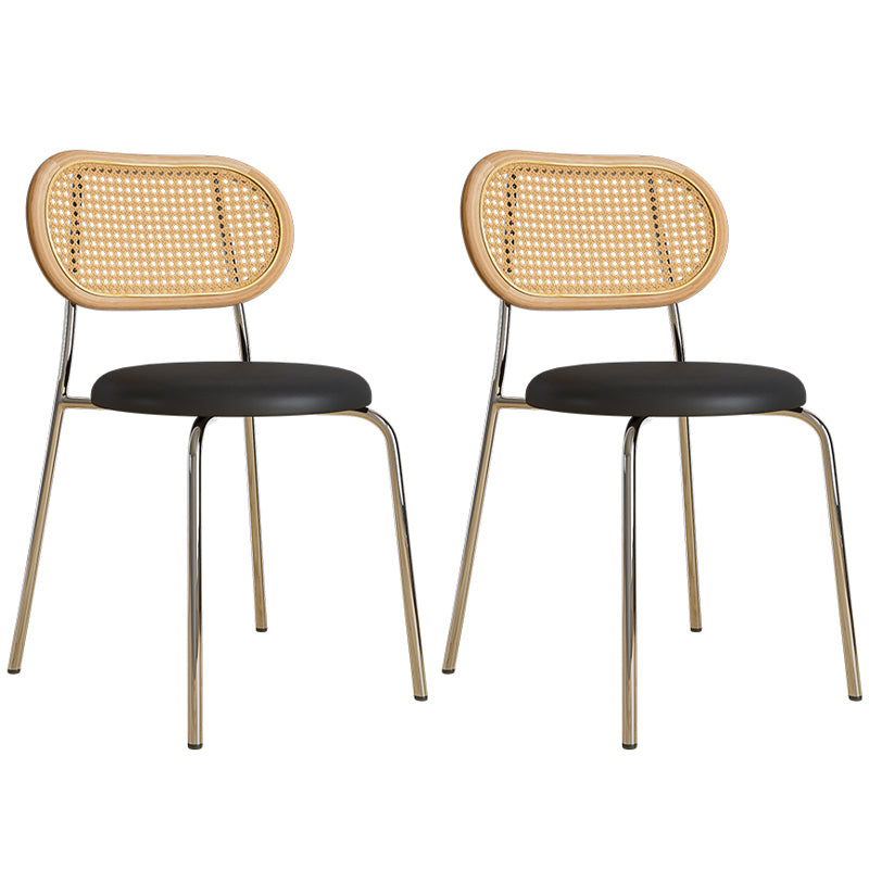 Ensemble de chaises de style contemporain en métal, chaises de salle à manger de cuisine à dossier ouvert