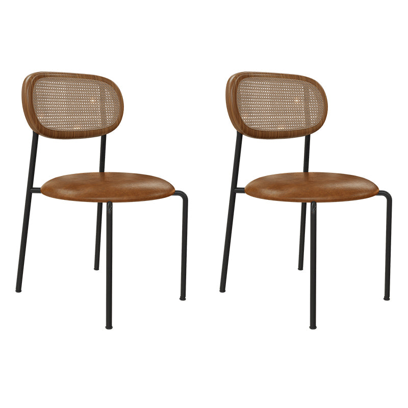 Ensemble de chaises de style contemporain en métal, chaises de salle à manger de cuisine à dossier ouvert