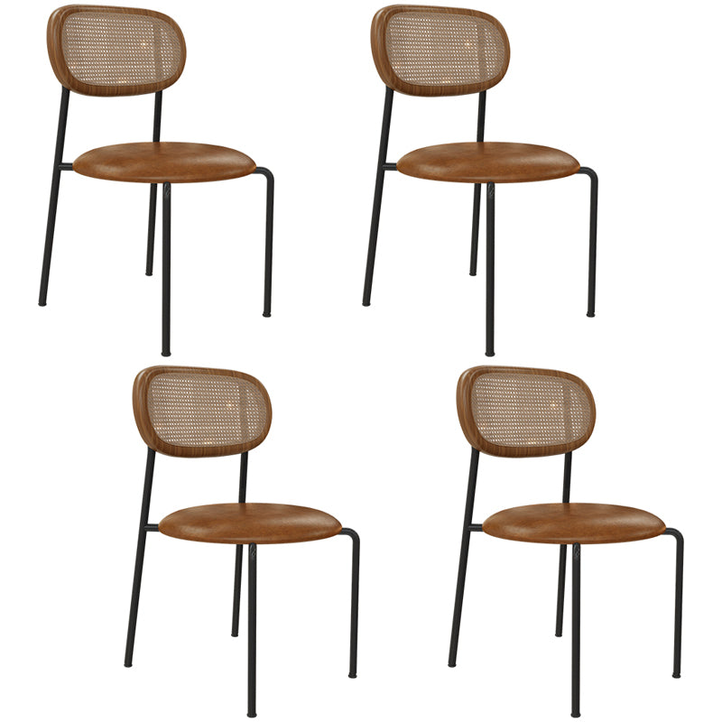 Ensemble de chaises de style contemporain en métal, chaises de salle à manger de cuisine à dossier ouvert