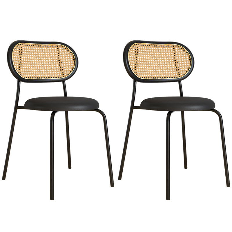 Ensemble de chaises de style contemporain en métal, chaises de salle à manger de cuisine à dossier ouvert
