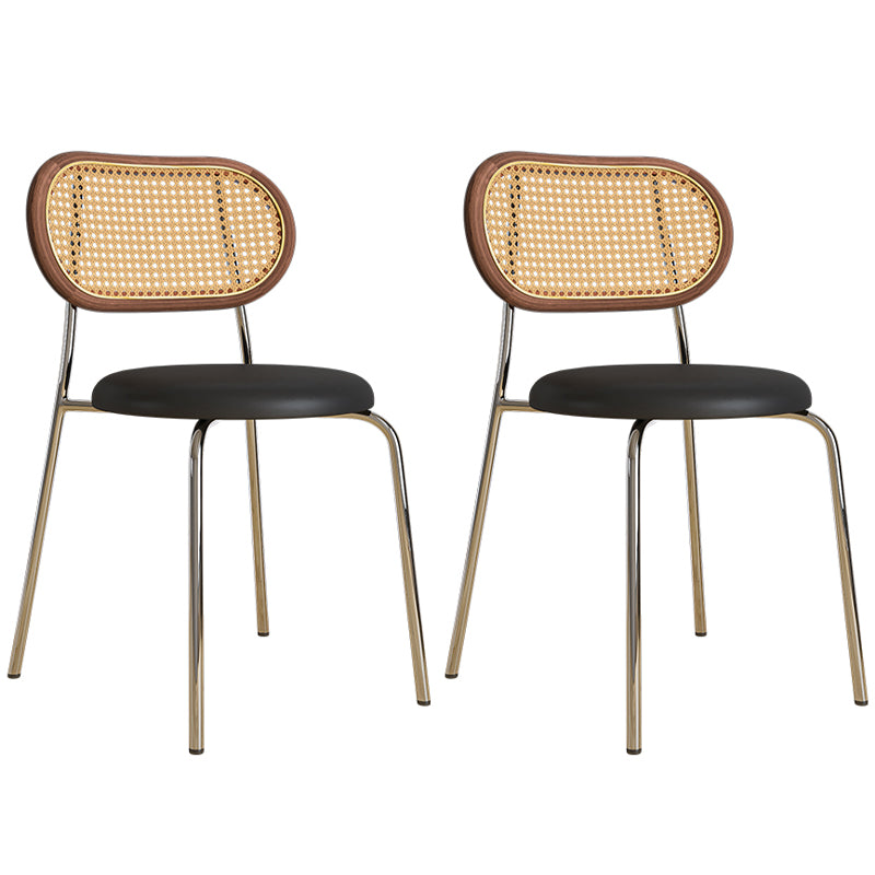 Ensemble de chaises de style contemporain en métal, chaises de salle à manger de cuisine à dossier ouvert