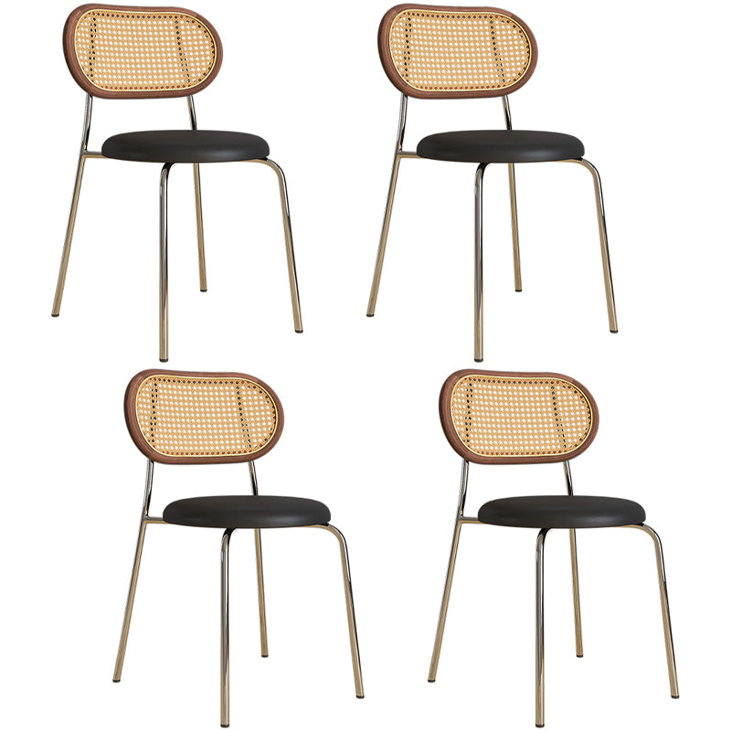 Ensemble de chaises de style contemporain en métal, chaises de salle à manger de cuisine à dossier ouvert
