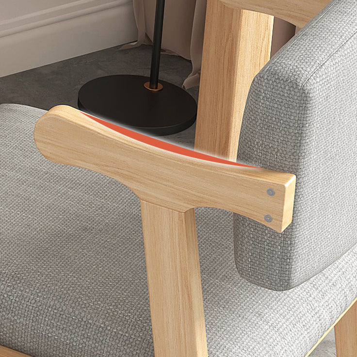 Silla de madera moderna para interiores y exteriores, silla lateral de comedor acolchada con respaldo abierto para el hogar