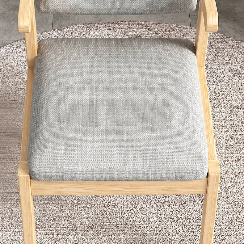 Silla de madera moderna para interiores y exteriores, silla lateral de comedor acolchada con respaldo abierto para el hogar