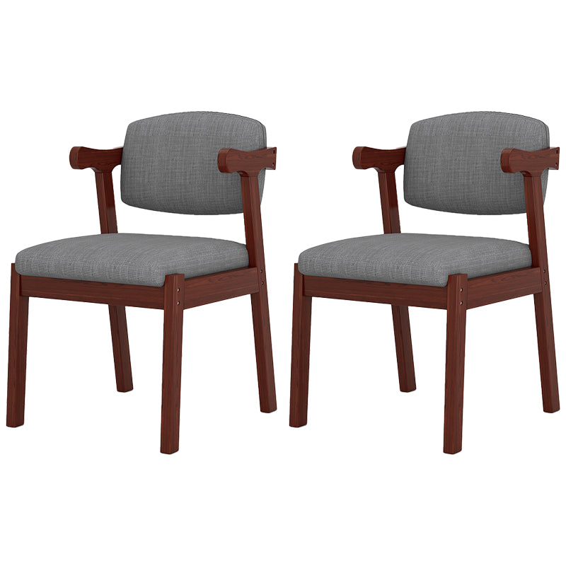 Silla de madera moderna para interiores y exteriores, silla lateral de comedor acolchada con respaldo abierto para el hogar