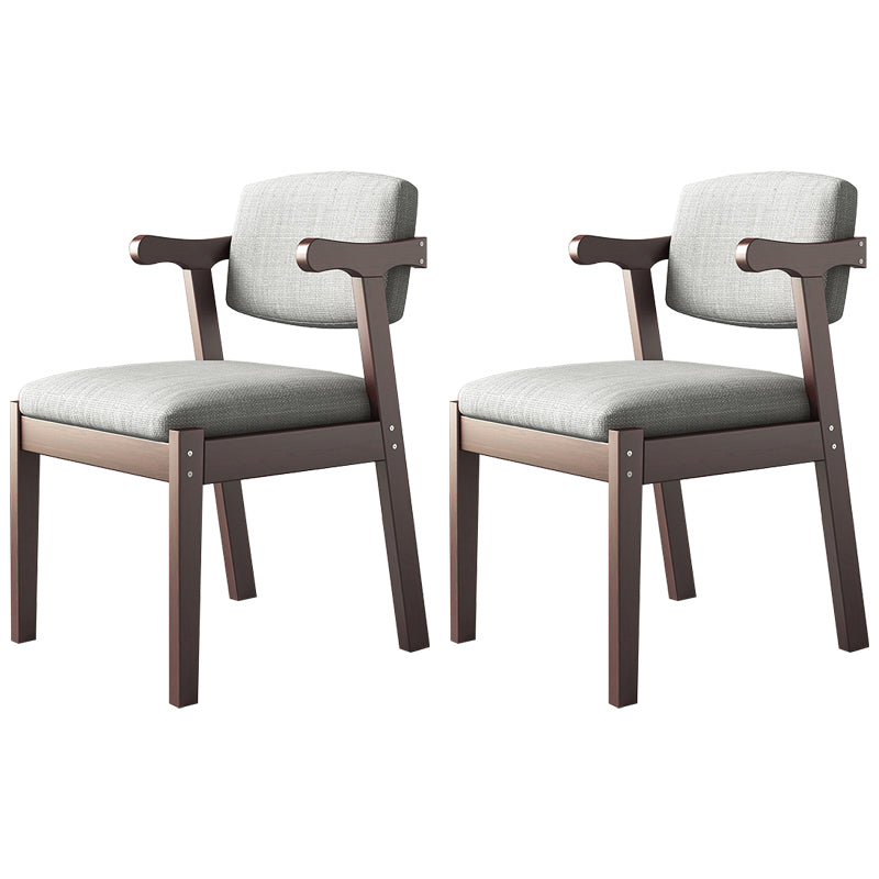 Silla de madera moderna para interiores y exteriores, silla lateral de comedor acolchada con respaldo abierto para el hogar