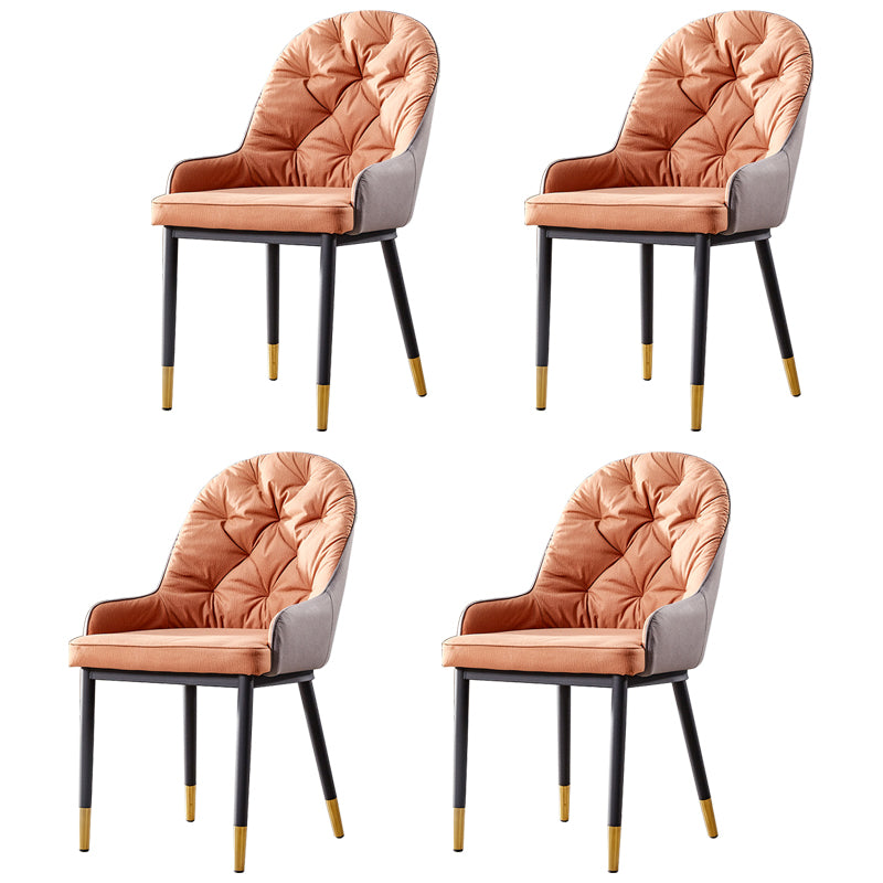 Sillas de comedor de metal de estilo nórdico, silla lateral de comedor con brazo Parsons para cocina