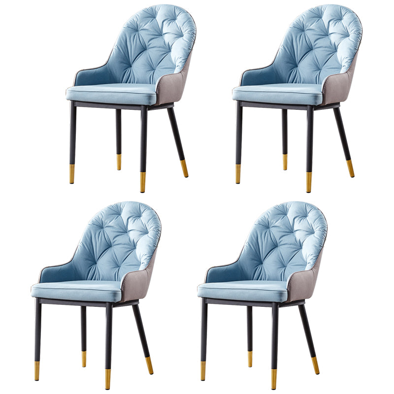 Sillas de comedor de metal de estilo nórdico, silla lateral de comedor con brazo Parsons para cocina