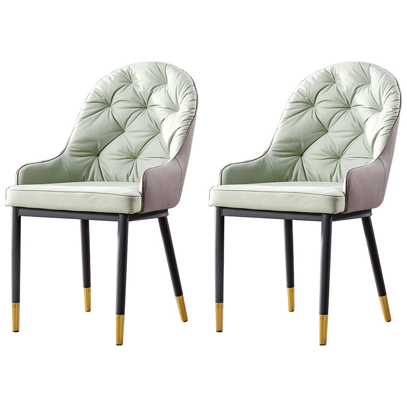 Sillas de comedor de metal de estilo nórdico, silla lateral de comedor con brazo Parsons para cocina