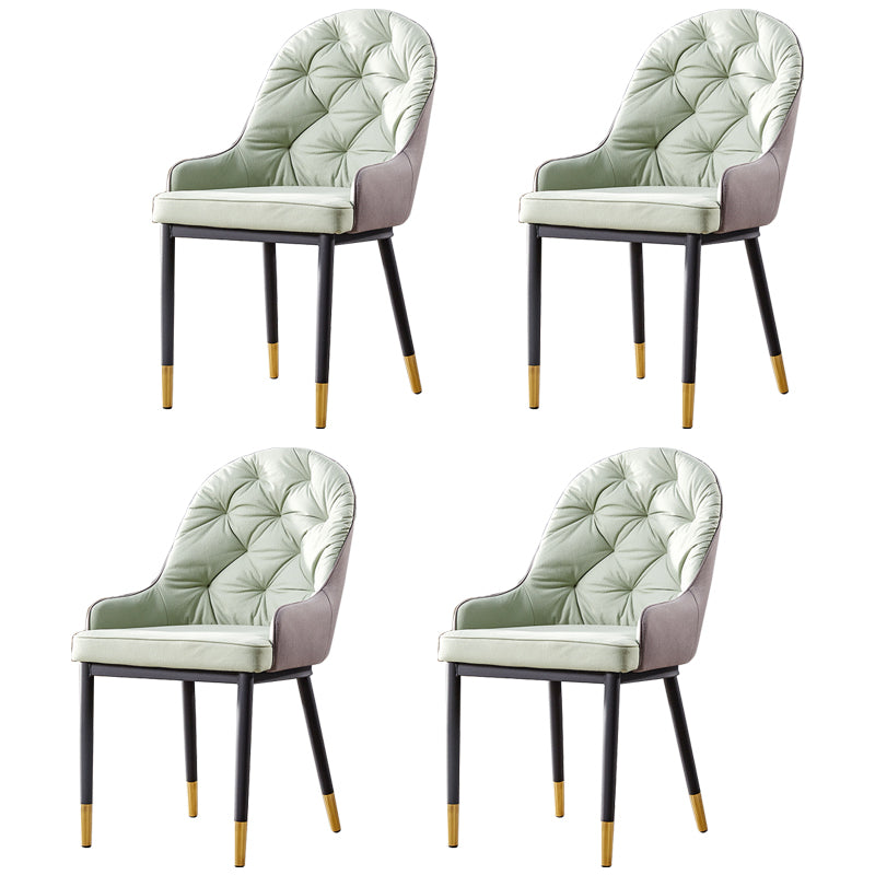 Sillas de comedor de metal de estilo nórdico, silla lateral de comedor con brazo Parsons para cocina