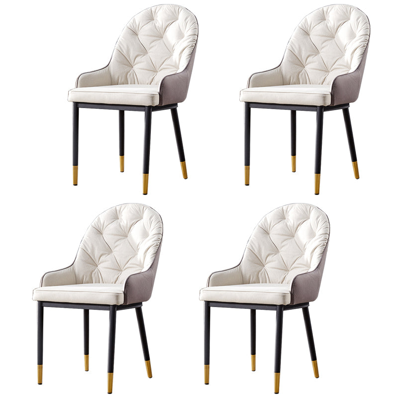 Sillas de comedor de metal de estilo nórdico, silla lateral de comedor con brazo Parsons para cocina