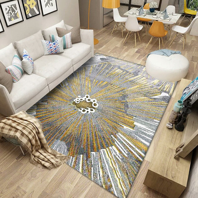 Goud modern tapijten polyester grafisch vloerkleed niet-slip achterste tapijt voor woningdecoratie