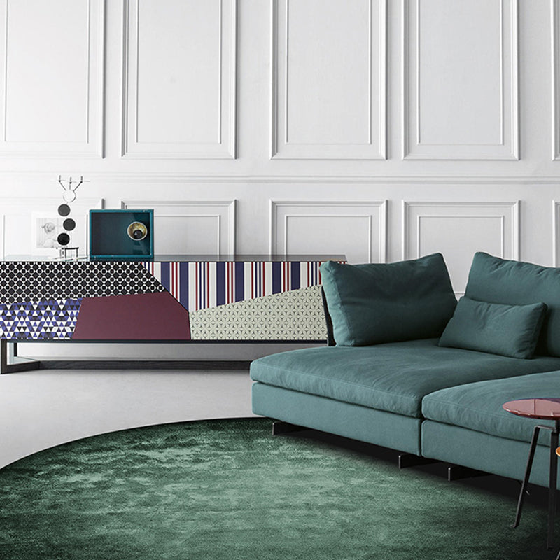 Fancy Modern Carpet Green Polyester Area Rug Tie-Dye Pattern Stain Resistant Rug for Home Decor