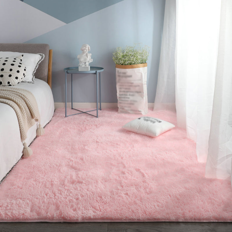 Modern Solid Shag Carpet Polyester Indoor Rug Non-Slip Backing Area Carpet for Adult's Bedroom