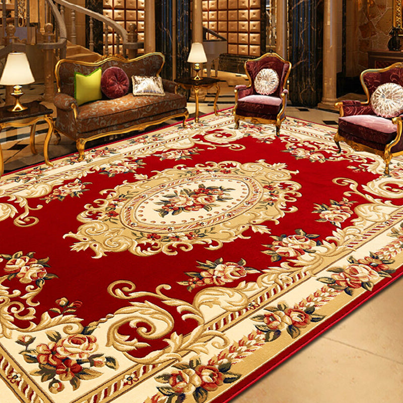 Tapis de conception florale antique Polyester tapis intérieur Tacler la zone résistante à la zone pour décoration domestique