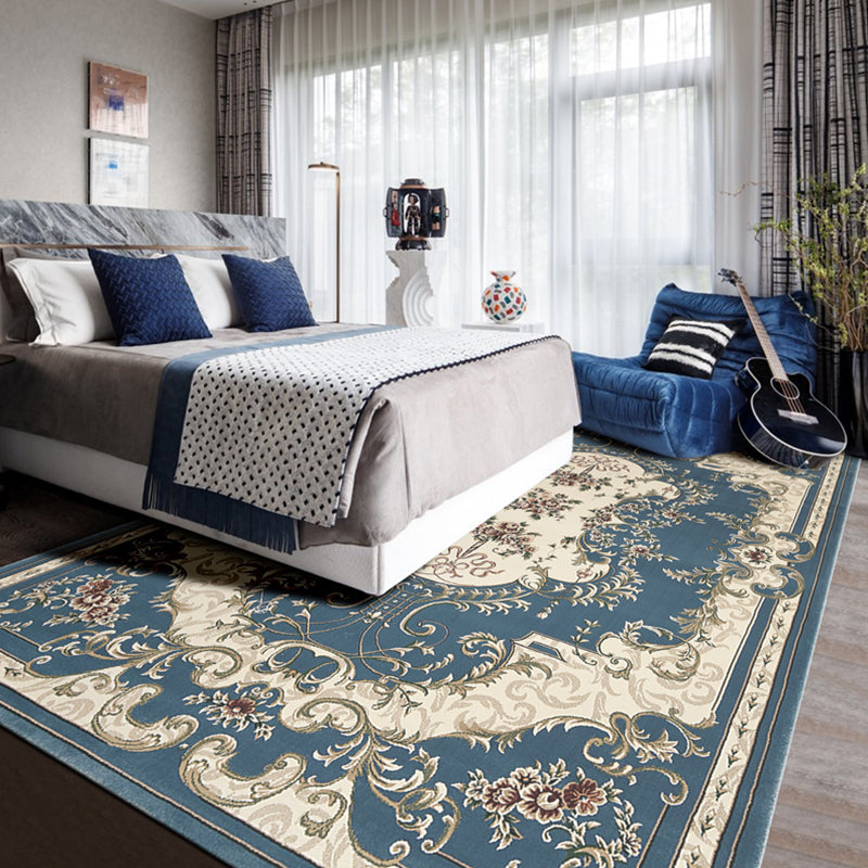 Alfombra de alfombra de alfombra estampada de flores victoriana alfombra antideslizante alfombra de interior para sala de estar para sala de estar
