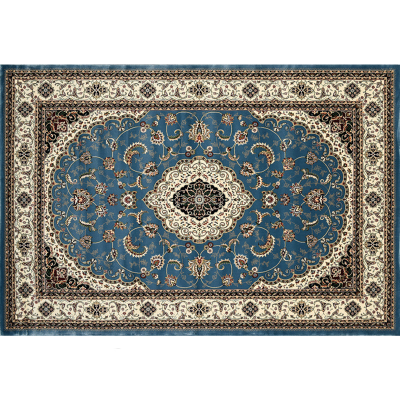 Tapis en polyester à fleurs victoriennes Tapis d'intérieur sans glissement pour le salon