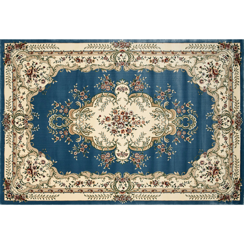 Tapis en polyester à fleurs victoriennes Tapis d'intérieur sans glissement pour le salon