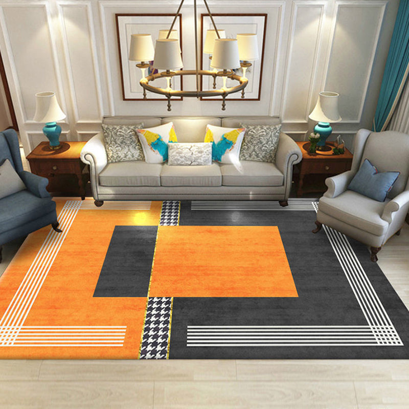 Modern geometrisch patroon Tapijt Grijs Polyester Gebied Rug vlekbestendig gebied Rug voor thuisdecoratie