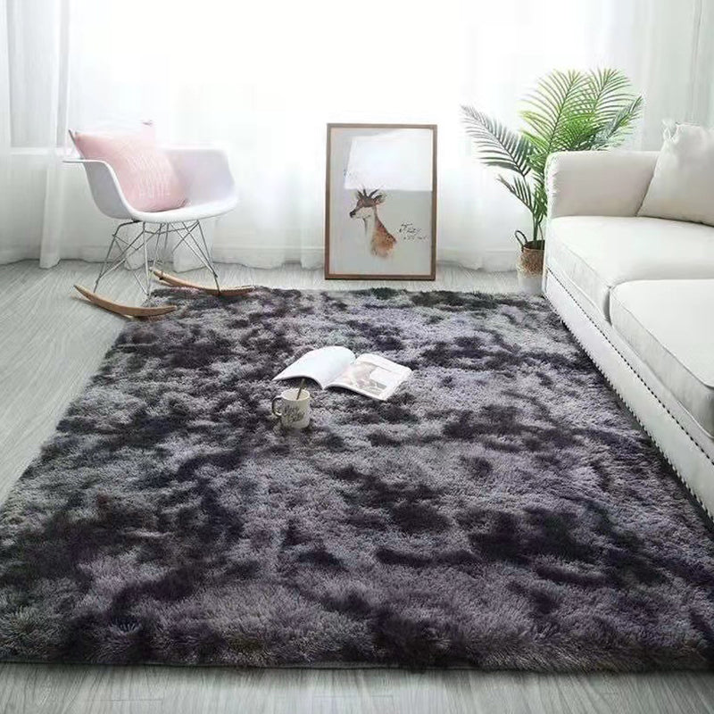 Modern Solid Shag Carpet Polyester Indoor Rug Non-Slip Backing Area Carpet for Living Room