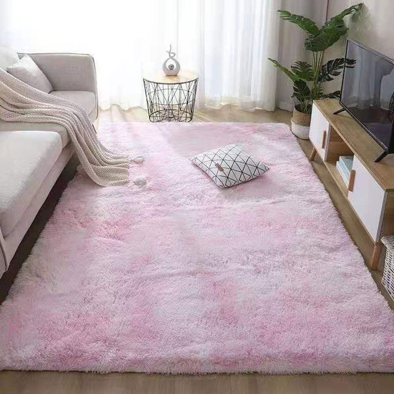Modern Solid Shag Carpet Polyester Indoor Rug Non-Slip Backing Area Carpet for Living Room
