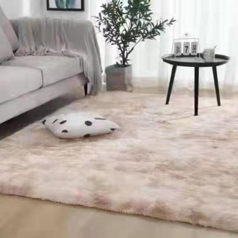 Modern Solid Shag Carpet Polyester Indoor Rug Non-Slip Backing Area Carpet for Living Room