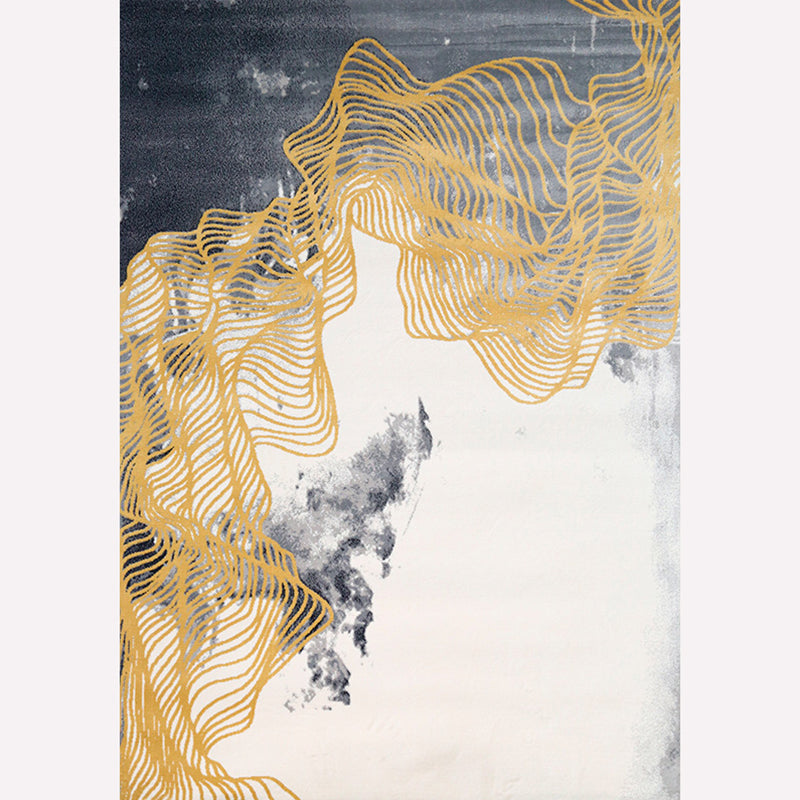 Modern Area Carpet Abstract Pattern Polyester Area Rug Stain Resistant Area Rug for Home Decor