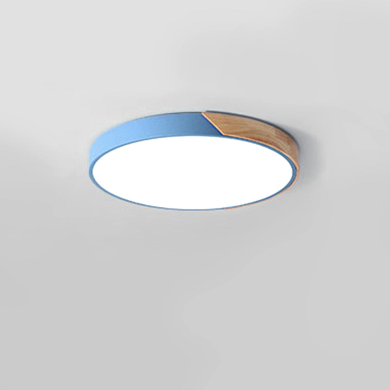 Contemporary  Round Flush Mount Ceiling Lighting Fixture Metal 1 Light Led Mount Ceiling Lights