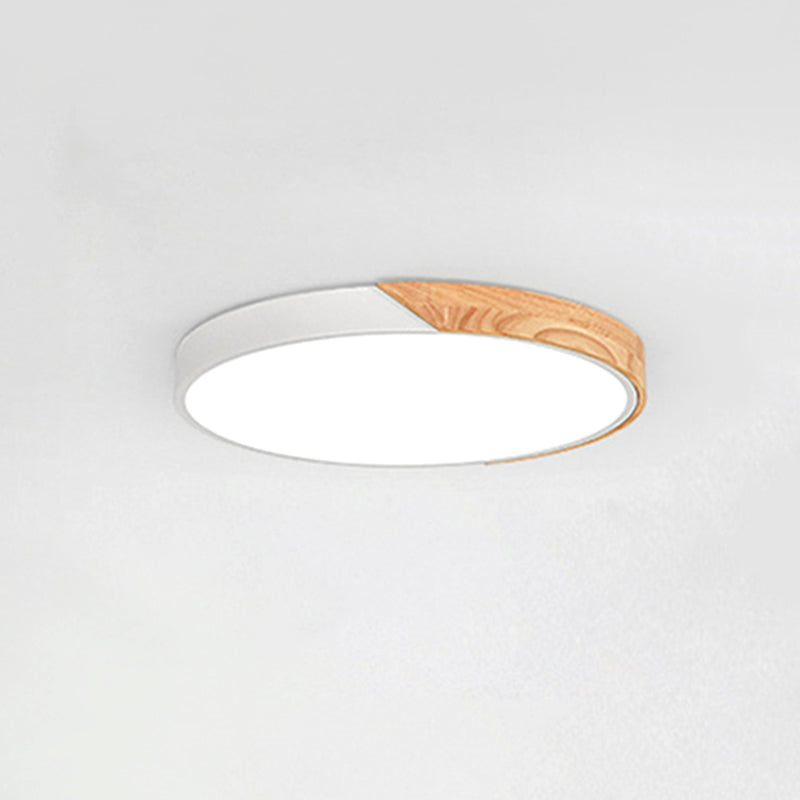 Luminaire de plafond encastré rond contemporain en métal 1 lumière plafonniers à montage LED