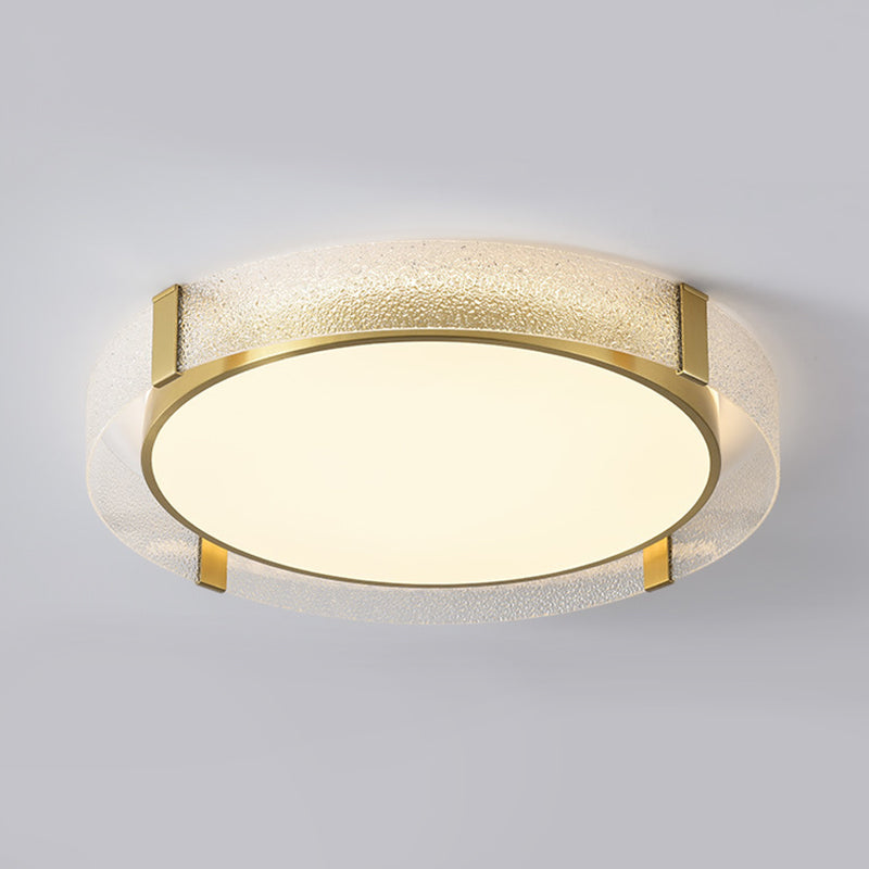Round Flush Light Modern Style Metal 1 Light Flush Ceiling Light Fixture