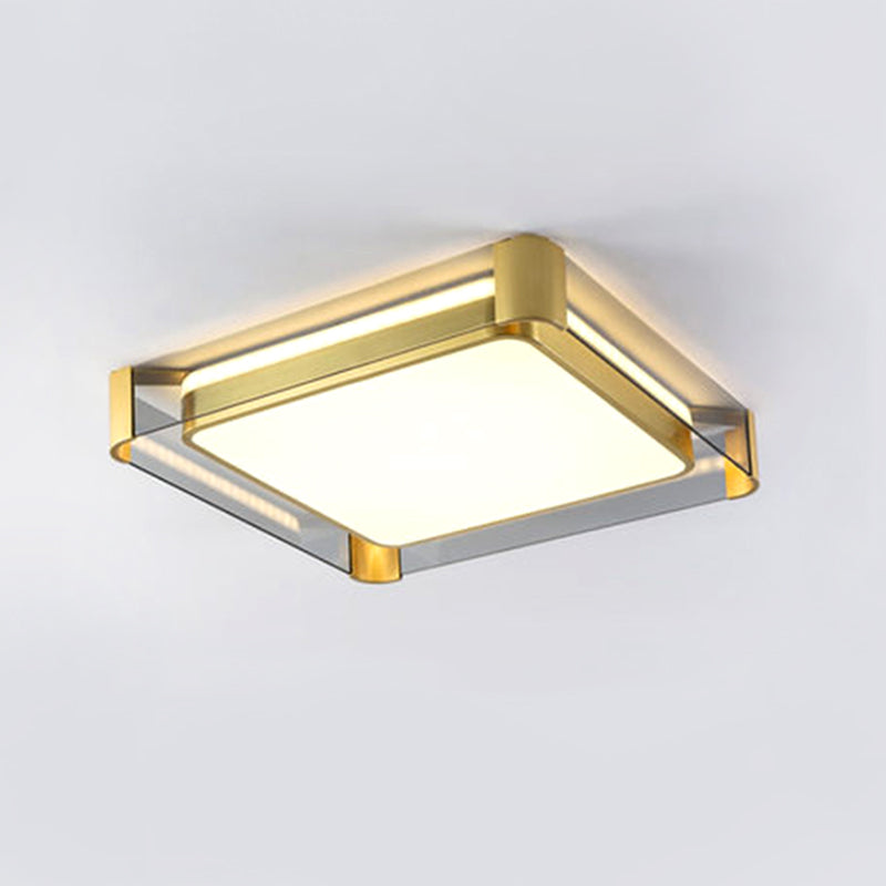 Round Flush Light Modern Style Metal 1 Light Flush Ceiling Light Fixture