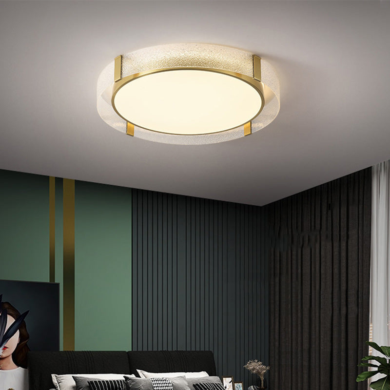 Round Flush Light Modern Style Metal 1 Light Flush Ceiling Light Fixture