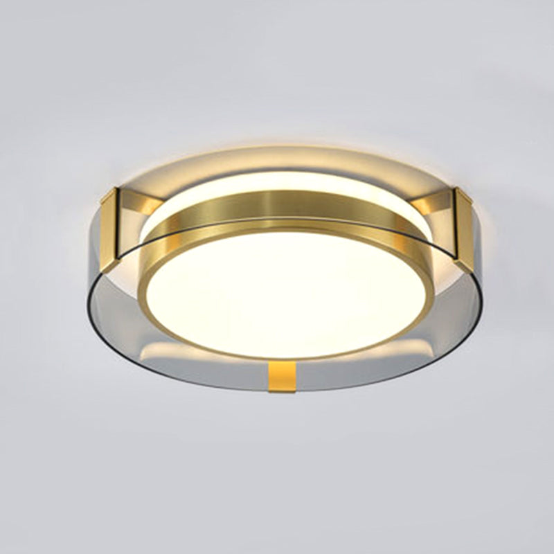 Round Flush Light Modern Style Metal 1 Light Flush Ceiling Light Fixture