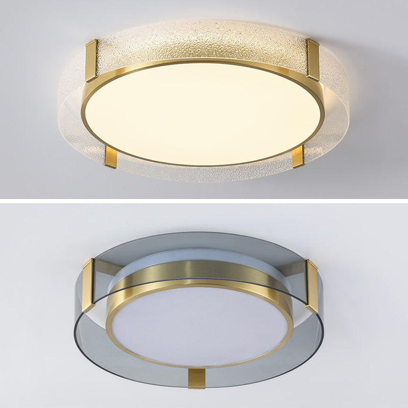 Round Flush Light Modern Style Metal 1 Light Flush Ceiling Light Fixture