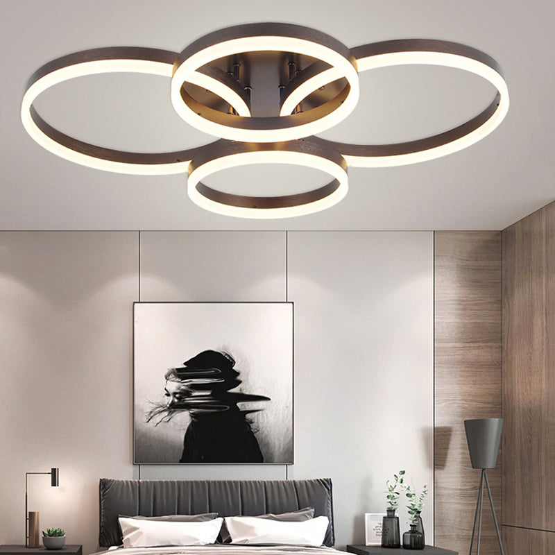 Minimalist Circle Ceiling Light Fixture, 4-Light Acrylic Ceiling Flush Mount Lights for Living Room