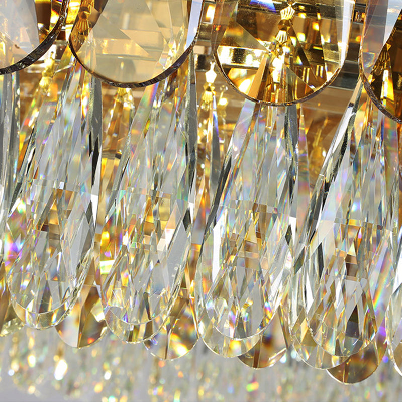 Crystal Oval Island Pendant Lights Modern Island Lighting 8 Light Island Ceiling Light