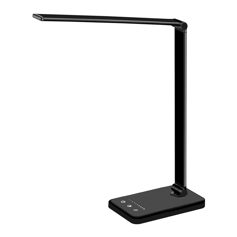 Lámpara de mesa USB con control táctil, luz de mesa LED plegable de metal estilo tarea para dormitorio
