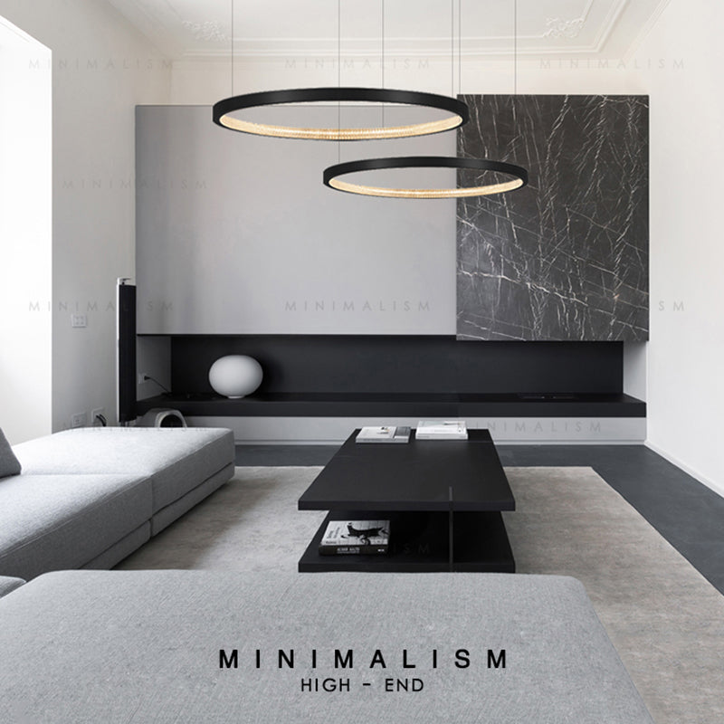 Lampadario moderno del cerchio di illuminazione a pendente a pendente lampadario in metallo lampadario