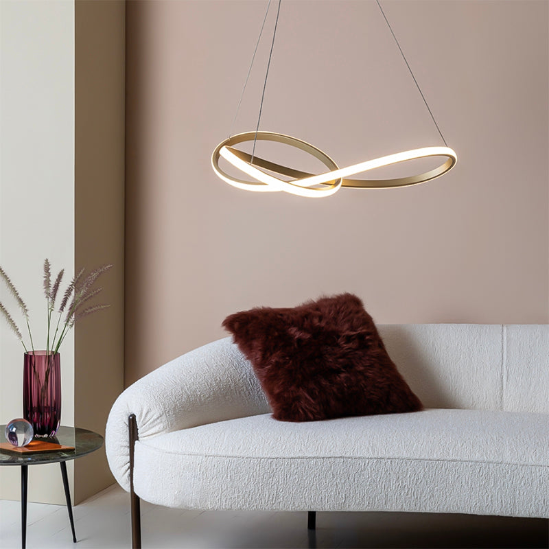 Modern Chandeliers For Foyer Spiral Suspended Lighting Fixture with Acrylic Shade