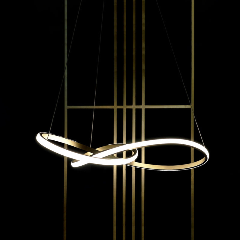 Modern Chandeliers For Foyer Spiral Suspended Lighting Fixture with Acrylic Shade