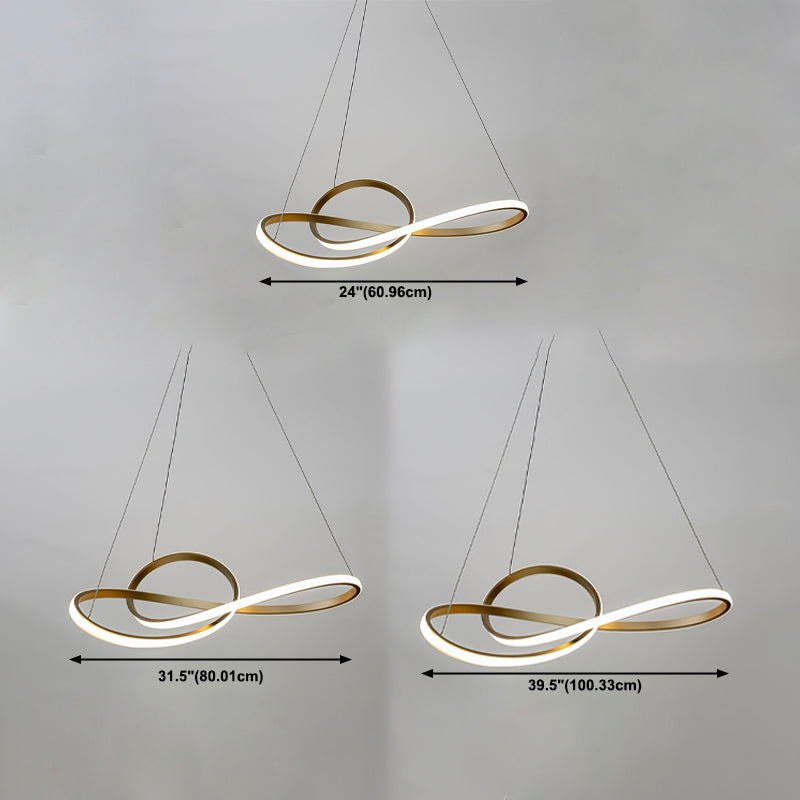 Modern Chandeliers For Foyer Spiral Suspended Lighting Fixture with Acrylic Shade