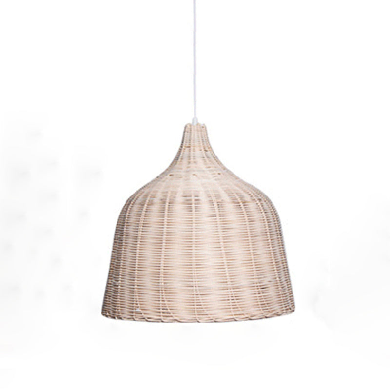 Modern Conical Ceiling Pendant Lamp Rattan 1 Light Pendant Lights