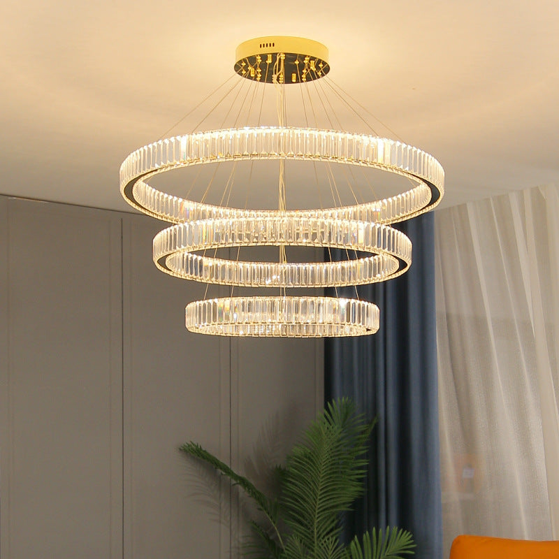 Multi-Tier Chandelier Light Fixture Modern Simplicity Crystal Pendant Lighting for Restaurant