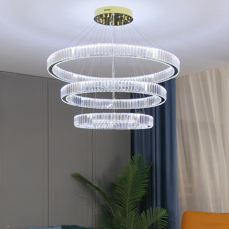 Multi-Tier Chandelier Light Fixture Modern Simplicity Crystal Pendant Lighting for Restaurant