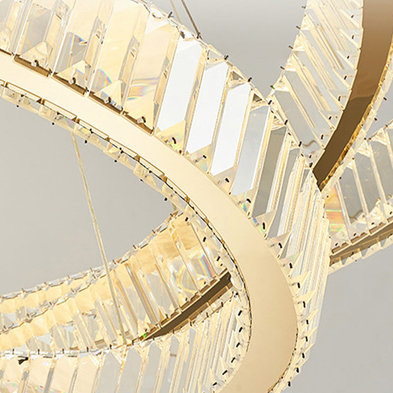 Multi-Tier Chandelier Light Fixture Modern Simplicity Crystal Pendant Lighting for Restaurant