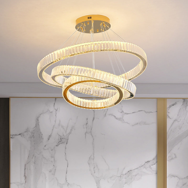 Multi-Tier Chandelier Light Fixture Modern Simplicity Crystal Pendant Lighting for Restaurant