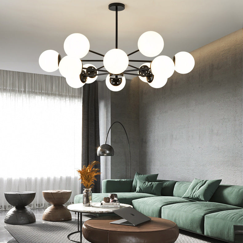 Globe Chandelier Light Fixture Modern Style Glass Pendant Lamp for Restaurant