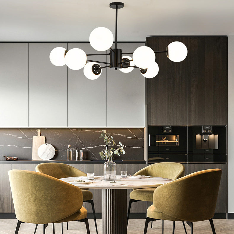 Globe Chandelier Light Fixture Modern Style Glass Pendant Lamp for Restaurant